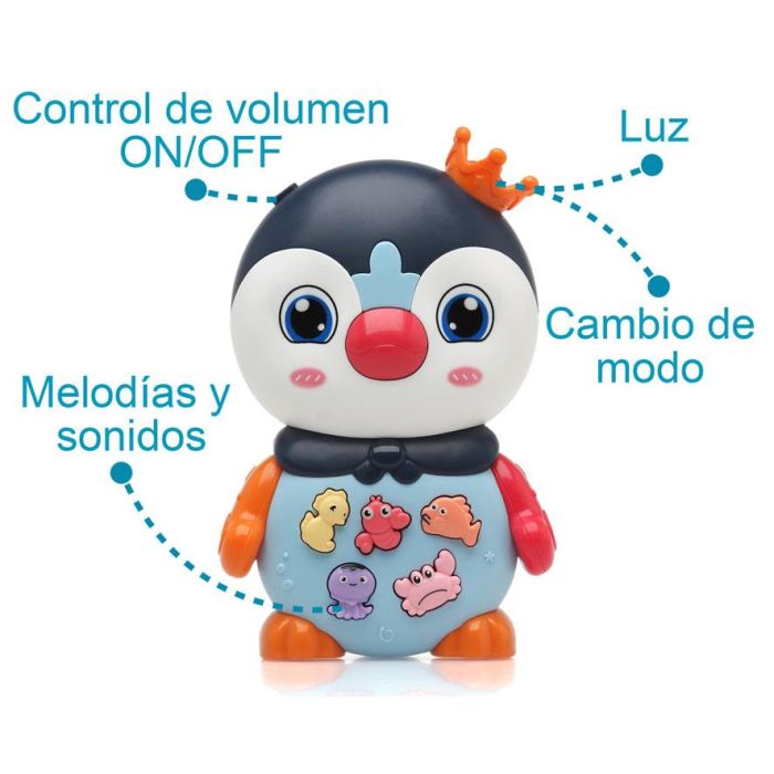 KioKids Pingüino Musical Interactivo Bebé con Luz y Sonidos, Botones Animales, Desarrollo Temprano +12 Meses Multicolor 4