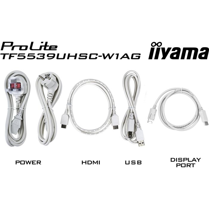 iiyama TF5539UHSC-W1AG Monitor Táctil 55" 4K Ultra HD LED IPS Blanco, HDMI+DP, Multitáctil 15 puntos 10