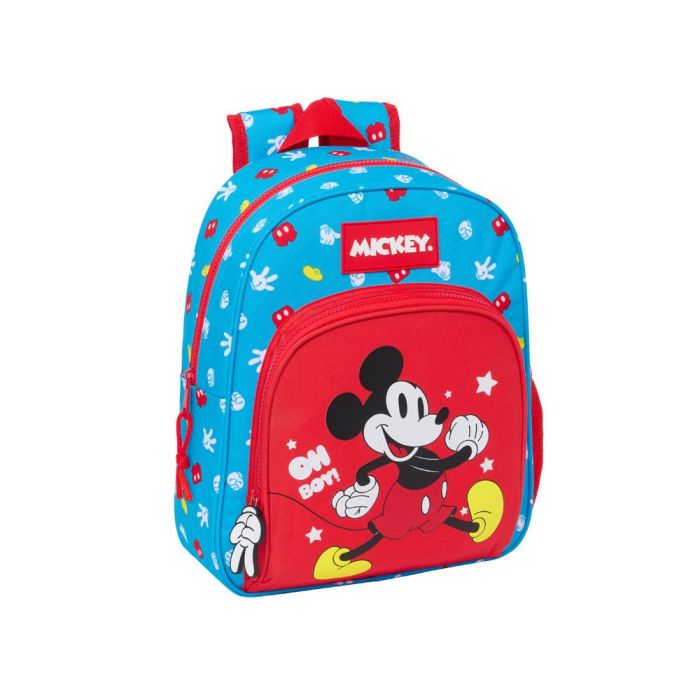 Mochila Escolar Mickey Mouse Clubhouse Fantastic Azul Rojo 28 x 34 x 10 cm