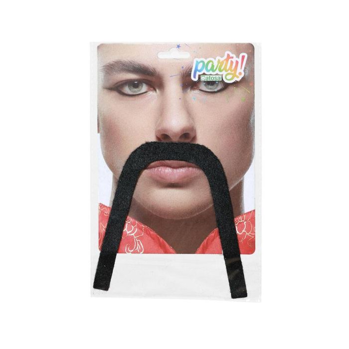 Bigote Negro Largo Estilo Chino Para Disfraz Tradicional - Accesorio para Adultos 1