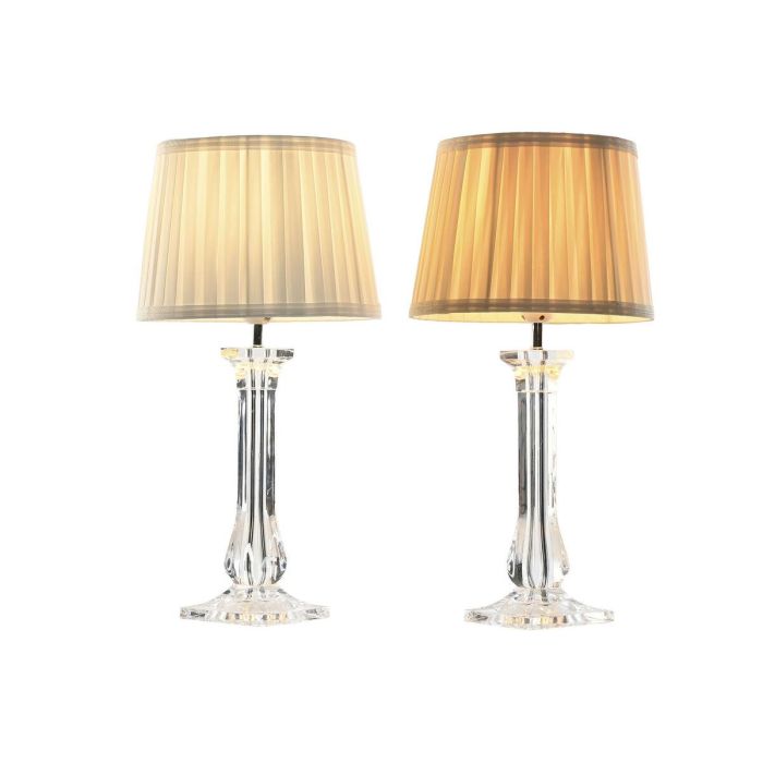 DKD Home Decor Lámpara de Sobremesa Tradicional Blanco Beige 25x25x50 cm E27 60W Metal Acrílico (2 Unidades) 1 DKD Home Decor Lámpara de Sobremesa Tradicional Blanco Beige 25x25x50 cm E27 60W Metal Acrílico (2 Unidades) 1