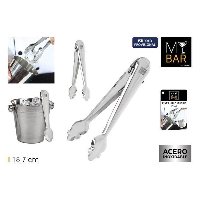 # -96- Pinza Hielo Muelle Inox My Bar (24 Unidades) 0 # -96- Pinza Hielo Muelle Inox My Bar (24 Unidades) 0
