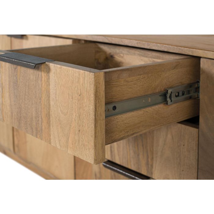 Giner y Colomer Mueble TV Madera de Mango Natural con 4 Puertas y 3 Cajones 5