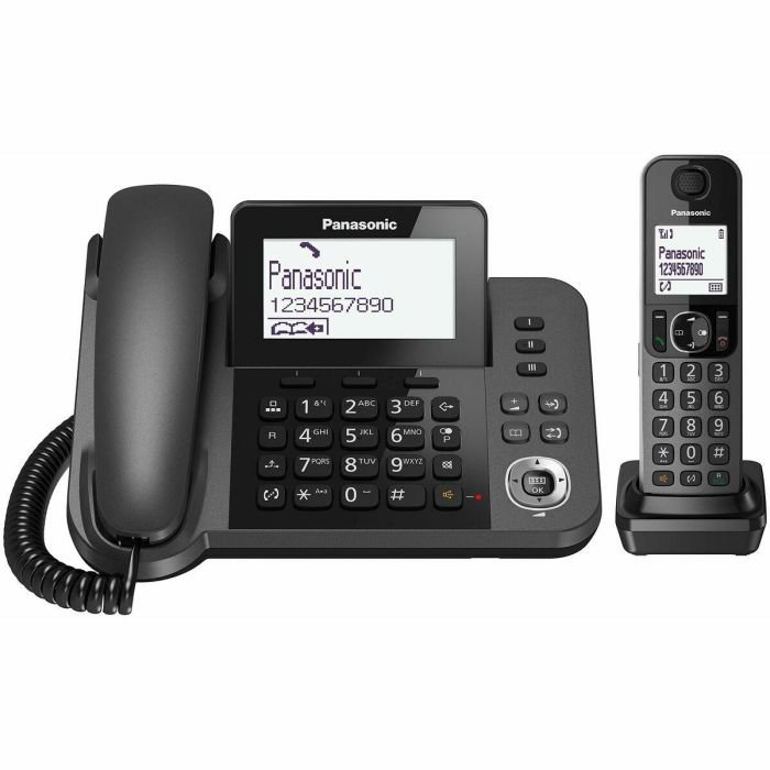 Teléfono Fijo Panasonic KX-TGF310 Blanco Negro Gris Teléfono Fijo Panasonic KX-TGF310 Blanco Negro Gris