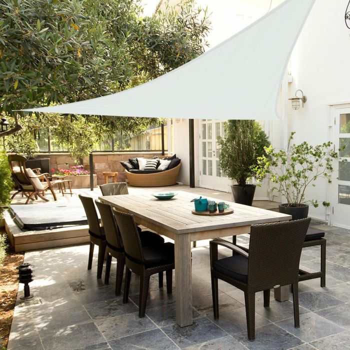 Velas de sombra Aktive Triangular Blanco 500 x 500 cm (4 Unidades) 2 Velas de sombra Aktive Triangular Blanco 500 x 500 cm (4 Unidades) 2