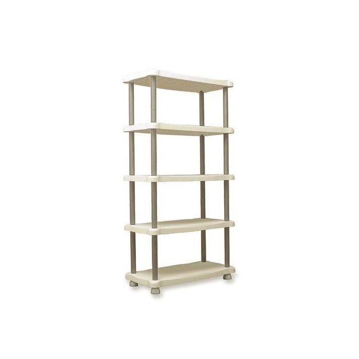 PLASTIKEN Estante 5 bandejas de gran ancho - soporta 30KG por bandeja: H 184 x W 88 x profundidad 44cm beige claro y oscuro PLASTIKEN Estante 5 bandejas de gran ancho - soporta 30KG por bandeja: H 184 x W 88 x profundidad 44cm beige claro y oscuro