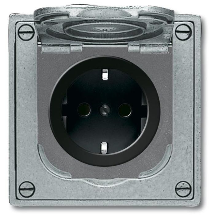 BUSCH JAEGER BJ 20 EFDB2 Steckdose m.erh.Berührungs- Schutz u.Klappdeckel UP-Geräte grau 0 BUSCH JAEGER BJ 20 EFDB2 Steckdose m.erh.Berührungs- Schutz u.Klappdeckel UP-Geräte grau 0