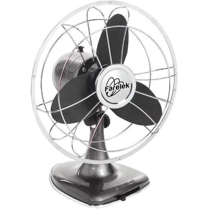 Redwood - Ventilador de diseño Ø30cm 30W Retro Indus Anthracite y Chrome Redwood - Ventilador de diseño Ø30cm 30W Retro Indus Anthracite y Chrome