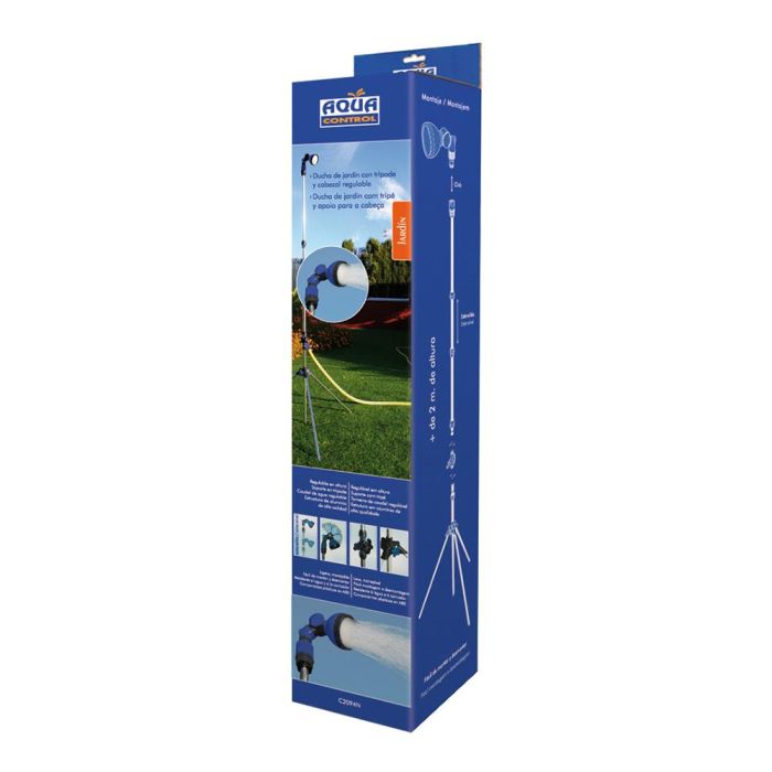 Blue Bird-Altadex Ducha de jardín con trípode 130-210cm Azul, Aluminio, ABS, Cabezal Orientable, Llave de Corte 5