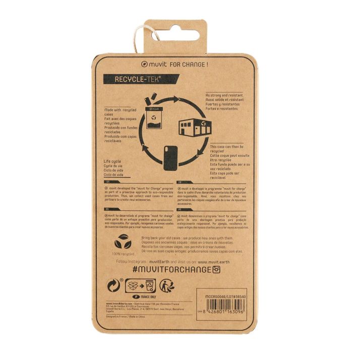 Muvit Funda Recycletek para Apple iPhone 12, Fabricada con Materiales Reciclados y Reciclable 1 Muvit Funda Recycletek para Apple iPhone 12, Fabricada con Materiales Reciclados y Reciclable 1
