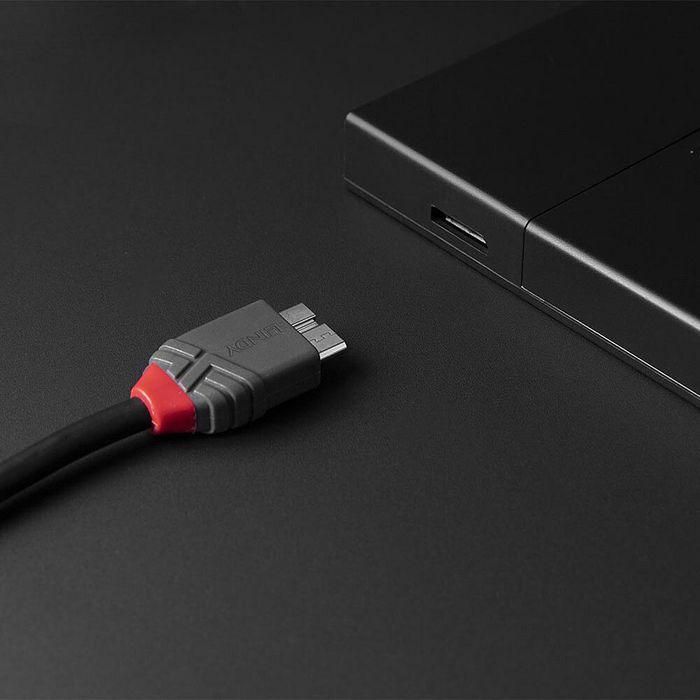 Lindy 2m USB 3.2 Type C to Micro-B Cable, Anthra Line 2 Lindy 2m USB 3.2 Type C to Micro-B Cable, Anthra Line 2
