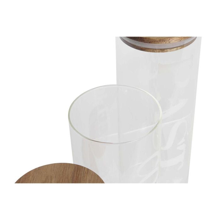 Bote Basicos DKD Home Decor Transparente Natural 10.5 x 27.7 x 10.5 cm Set de 3 2