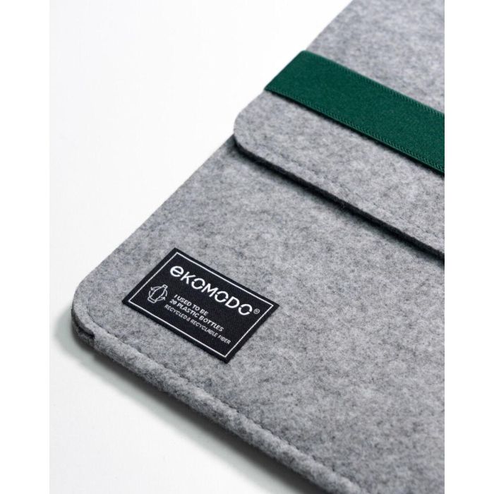 EKOMODO HR-014 HAZI Funda Protectora para Portátil o Tablet de 15" (38,1 cm) Ecológica, Diseño Minimalista, Verde/Gris 1