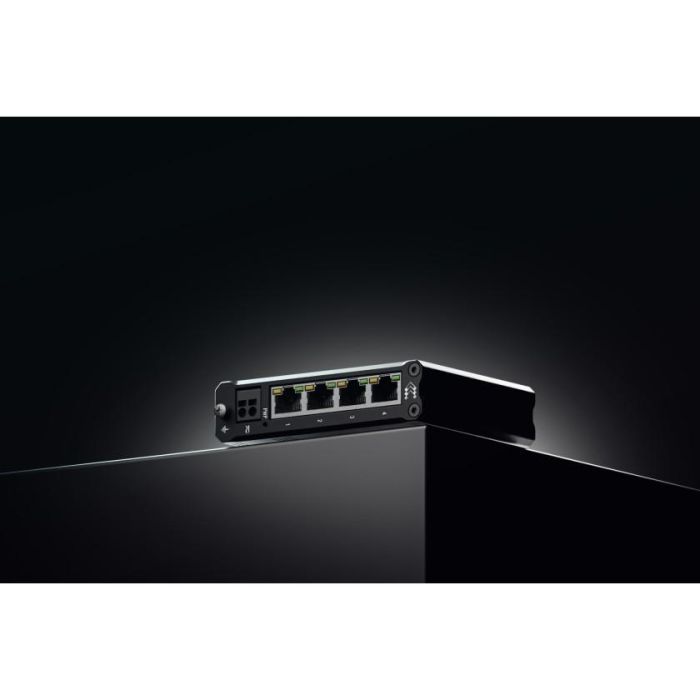 Teltonika Networks Integrated DIN rail bracket and surface mounting options, 102 x 25 x 81.5 mm, 4 x Gigabit Ethernet with speeds of up to 1000 Mbps, 7-57 V Wide range of supported power supply voltages 1