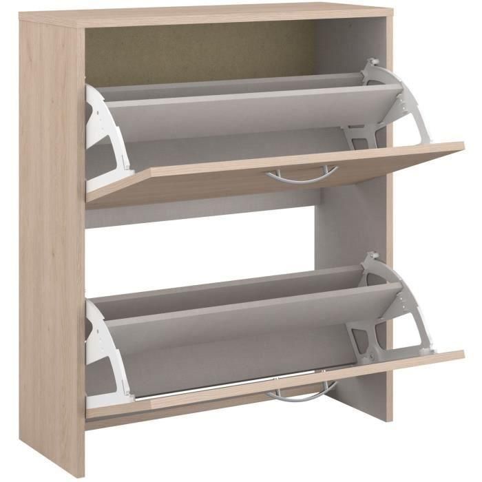 Zapatero con 2 puertas - EASY LIFE - Roble - 66,5 x 78,5 x 25,1 - PARISOT 5