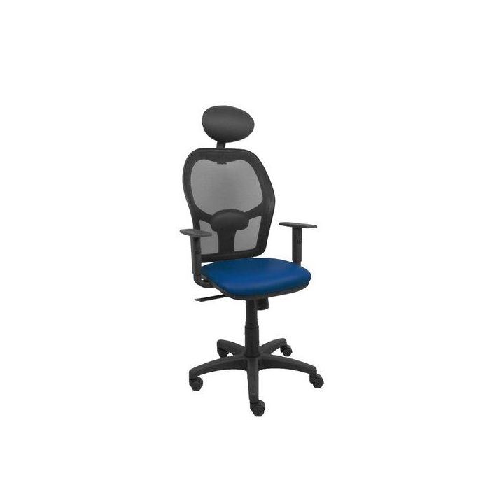 Silla Piqueras Y Crespo Alocen Brazos Regulables Cabecero Fijo Malla Negro Y Asiento Similpiel Azul Marino