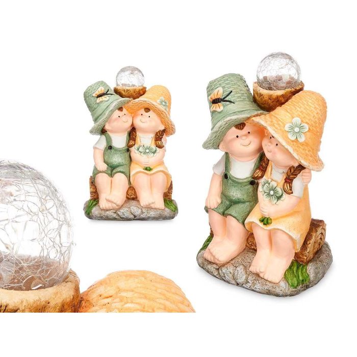 Figura Solar Pareja Sentada Ibergarden 27.8x44.5x24.1 cm - Poliresina, Colores: Amarillo, Blanco, Verde (2 Unidades) Figura Solar Pareja Sentada Ibergarden 27.8x44.5x24.1 cm - Poliresina, Colores: Amarillo, Blanco, Verde (2 Unidades)