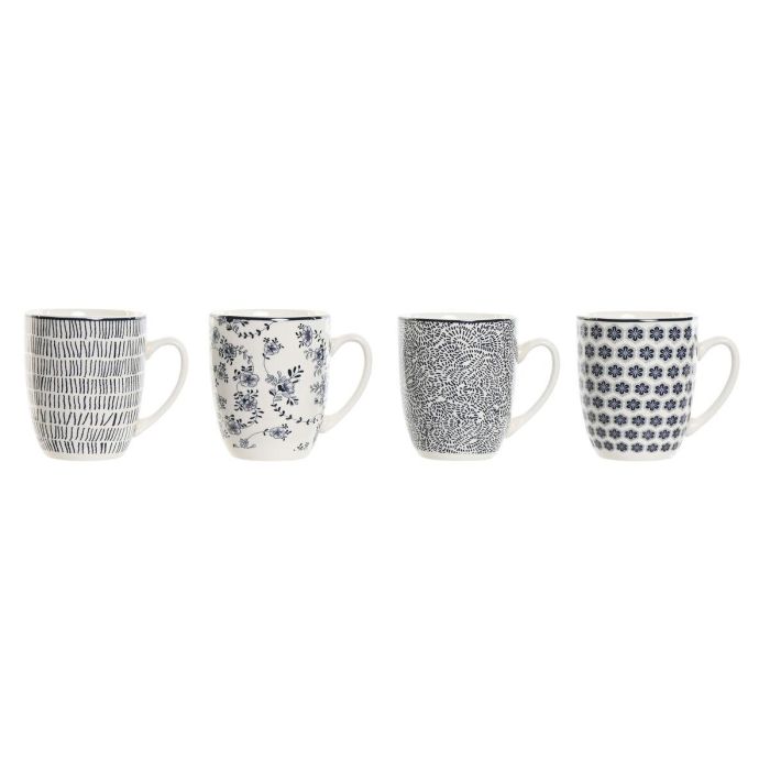 Mug Shabby DKD Home Decor Azul Blanco 9 x 10.5 x 12 cm Set de 4 Mug Shabby DKD Home Decor Azul Blanco 9 x 10.5 x 12 cm Set de 4