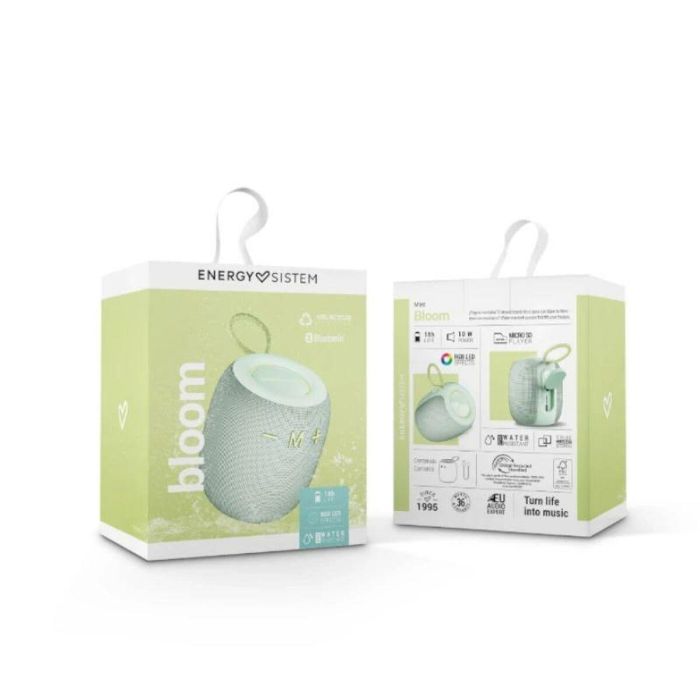 Energy Sistem Bloom Altavoz Bluetooth 5.3 Resistente al Agua IPX6 18h Batería Luces LED Menta 1 Energy Sistem Bloom Altavoz Bluetooth 5.3 Resistente al Agua IPX6 18h Batería Luces LED Menta 1