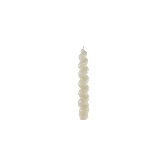 CERABELLA Vela Bujía Espiral Blanca 2,3x17cm 4 Unidades para Candelabro, Diseño Rizado Esmaltado