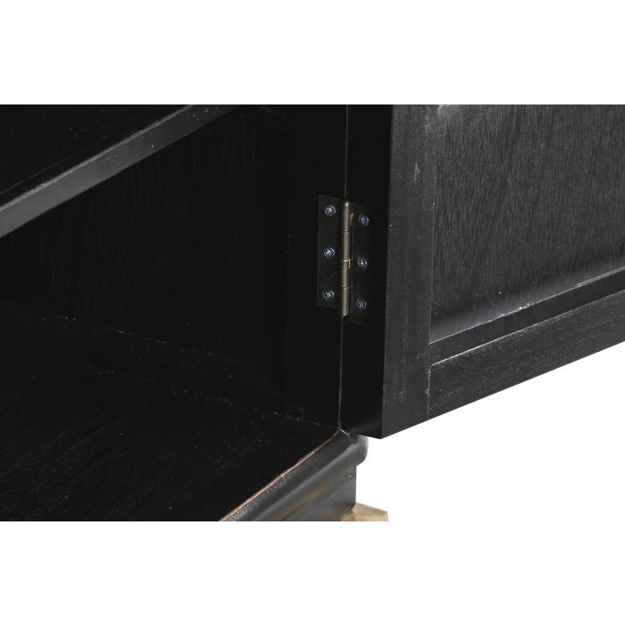 DKD Home Decor Buffet Oriental de Álamo y Metal con 4 Puertas y 2 Estanterías, Negro, Bronce y Dorado - 180x50x90 cm 4 DKD Home Decor Buffet Oriental de Álamo y Metal con 4 Puertas y 2 Estanterías, Negro, Bronce y Dorado - 180x50x90 cm 4