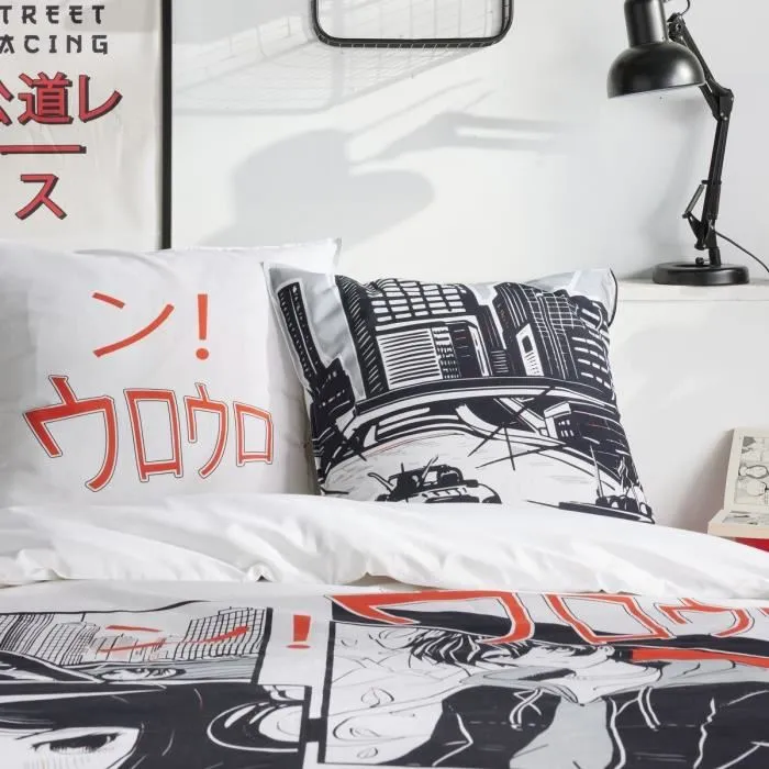 Today Juego de Cama para 2 Personas - 240x220 cm - Algodón - Estampado Manga - Blanco