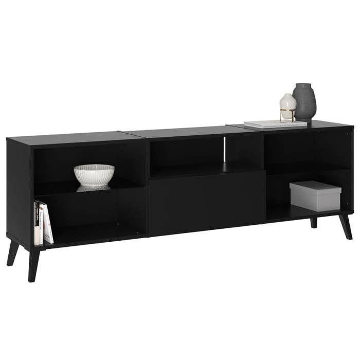 Mueble bajo para TV/Hifi - Decoración en negro - L153,5 x H52 x D31,5 cm - Hecho en Alemania 2 Mueble bajo para TV/Hifi - Decoración en negro - L153,5 x H52 x D31,5 cm - Hecho en Alemania 2