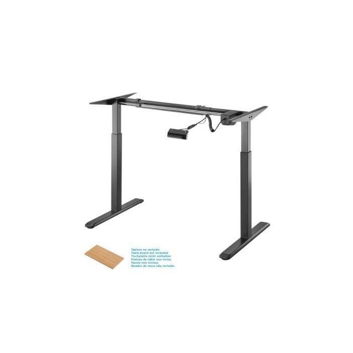 AISENS DF01B-079 Estructura Regulable Escritorio Eléctrico 2 Patas, Altura 73-123cm, Ancho 100-160cm, Acero Negro, 80kg