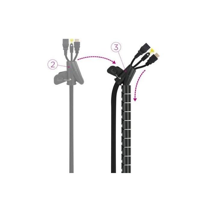 Organizador de Cables en Espiral Nanocable 10.36.0003-BK/ 3m 2 Organizador de Cables en Espiral Nanocable 10.36.0003-BK/ 3m 2