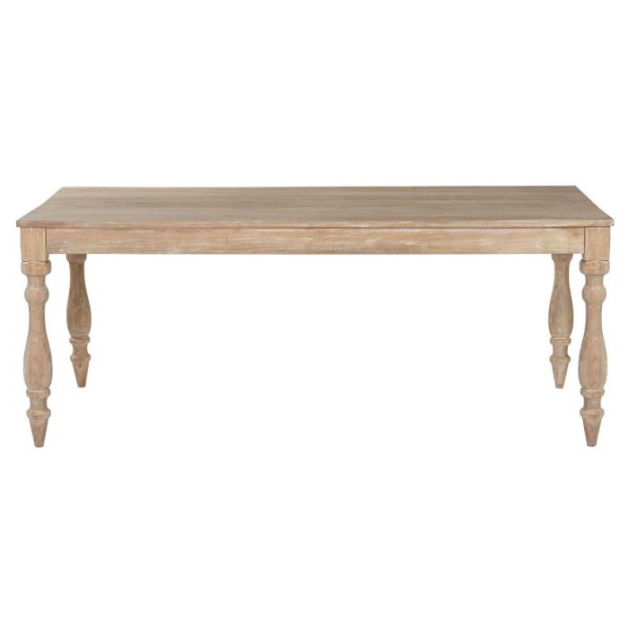 Mesa de Comedor Home ESPRIT Blanco madera de teca 195 X 97 X 77 cm 1