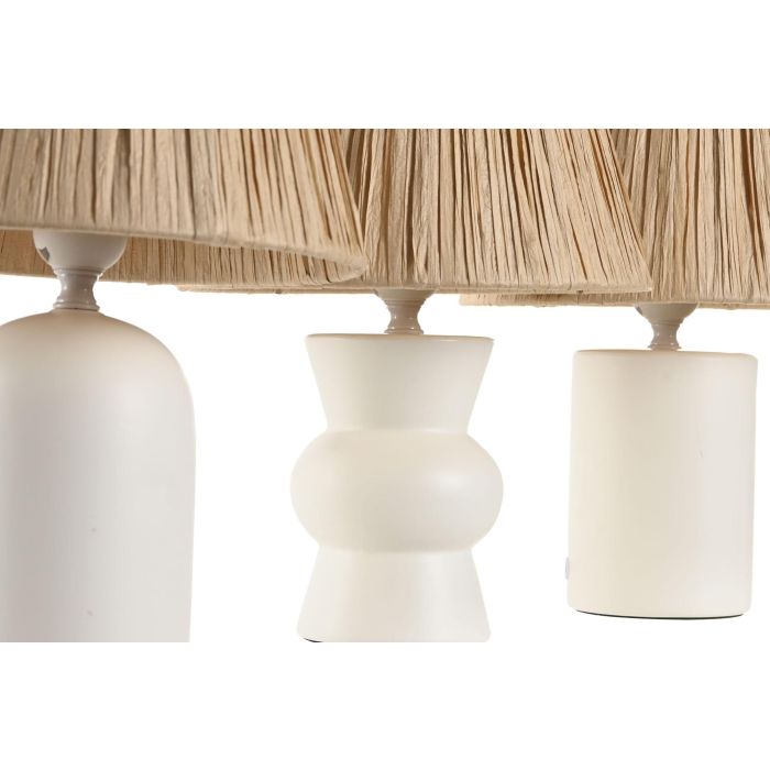 Lampara Sobremesa Tropical DKD Home Decor Blanco Marron 22 x 31 x 22 cm (6 Unidades) 2