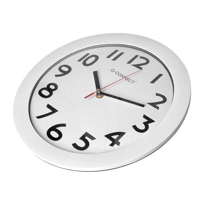 Reloj Q-Connect De Pared Plastico Oficina Redondo 30 cm Marco Blanco 5 Reloj Q-Connect De Pared Plastico Oficina Redondo 30 cm Marco Blanco 5