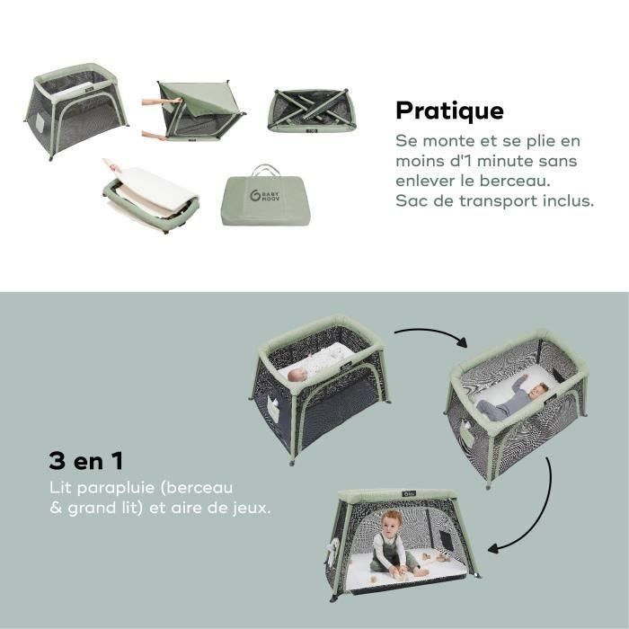 Cuna de viaje Babymoov Moov and Comfy 3 en 1 - Desde el nacimiento hasta los 4 años - Cuna grande Cama supletoria y zona de juegos 4 Cuna de viaje Babymoov Moov and Comfy 3 en 1 - Desde el nacimiento hasta los 4 años - Cuna grande Cama supletoria y zona de juegos 4