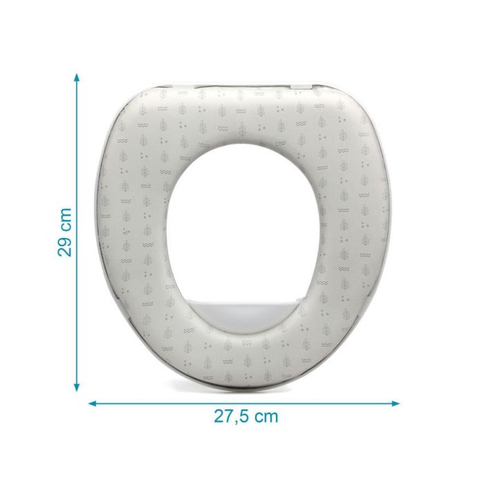 KioKids Reductor de WC para Niños Gris - Asiento Acolchado para Inodoro, +12 Meses, Polipropileno, Colección Petits Moments 2