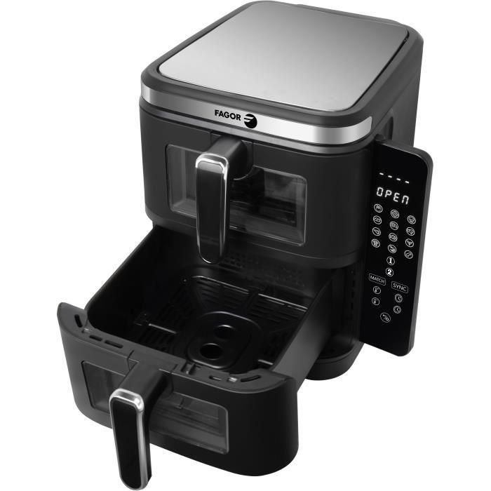 Fagor FAG3508510460927 Freidora sin aceite Airfryer FGD11, Capacidad 11L con Doble depósito 5.5L, 12 Programas, 2800W 3