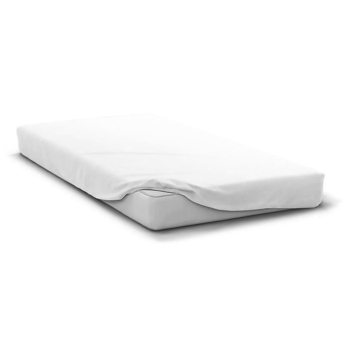 Sábana bajera ajustable - HOME LINGE PASSION - HP71760 - 90 x 190 cm + capó 30 cm - Microfibra - 82 g - BLANCO