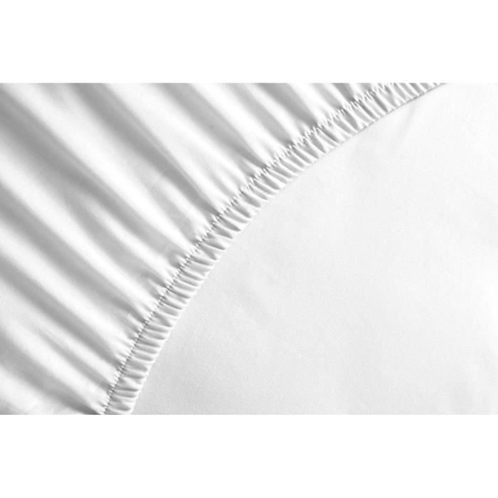 Sábana bajera ajustable - HOME LINGE PASSION - HP71760 - 90 x 190 cm + capó 30 cm - Microfibra - 82 g - BLANCO 2