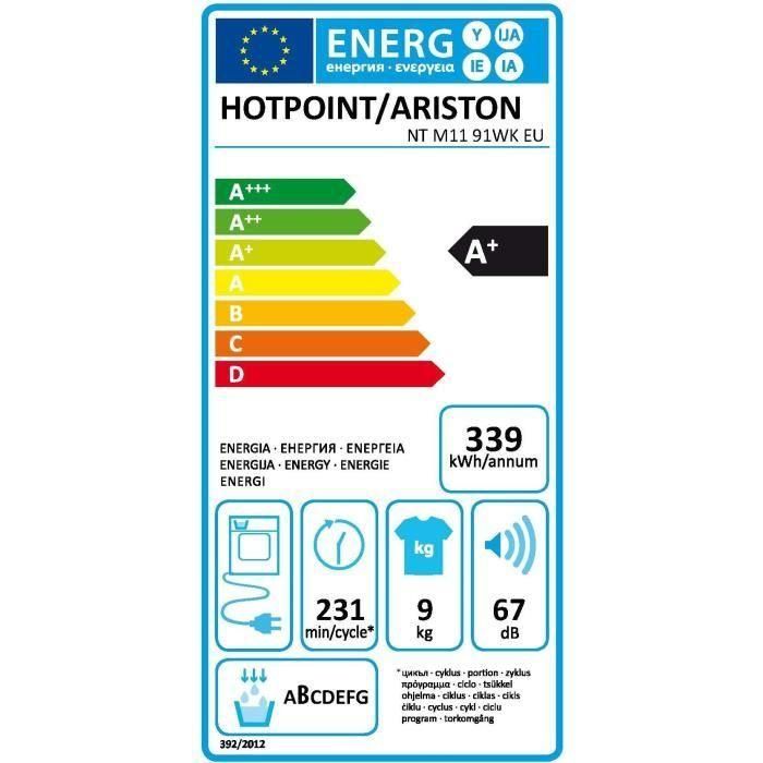 Secador con bomba de calor HOTPOINT NTM1191WKEU - 9 kg - Inducción - L60cm - Clase A + - Blanco 3 Secador con bomba de calor HOTPOINT NTM1191WKEU - 9 kg - Inducción - L60cm - Clase A + - Blanco 3