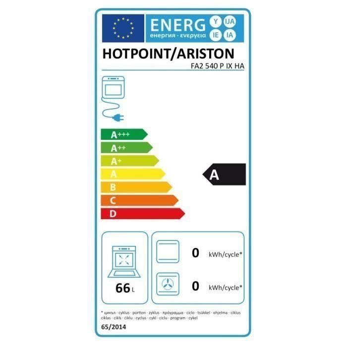 HOTPOINT FA2 540 P IX HA - Horno eléctrico multifunción incorporado - Calor giratorio - 66L - Pirólisis - Acero inoxidable 3 HOTPOINT FA2 540 P IX HA - Horno eléctrico multifunción incorporado - Calor giratorio - 66L - Pirólisis - Acero inoxidable 3