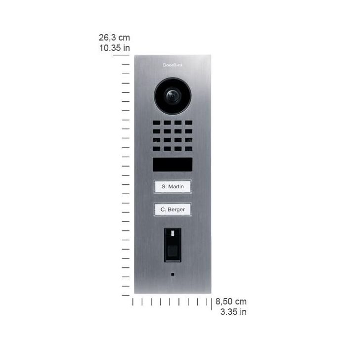 DoorBird D1102FV Videoportero IP con Lector de Huella Digital, 1080p, Ultra Gran Angular 150°, Acero Inoxidable V2A