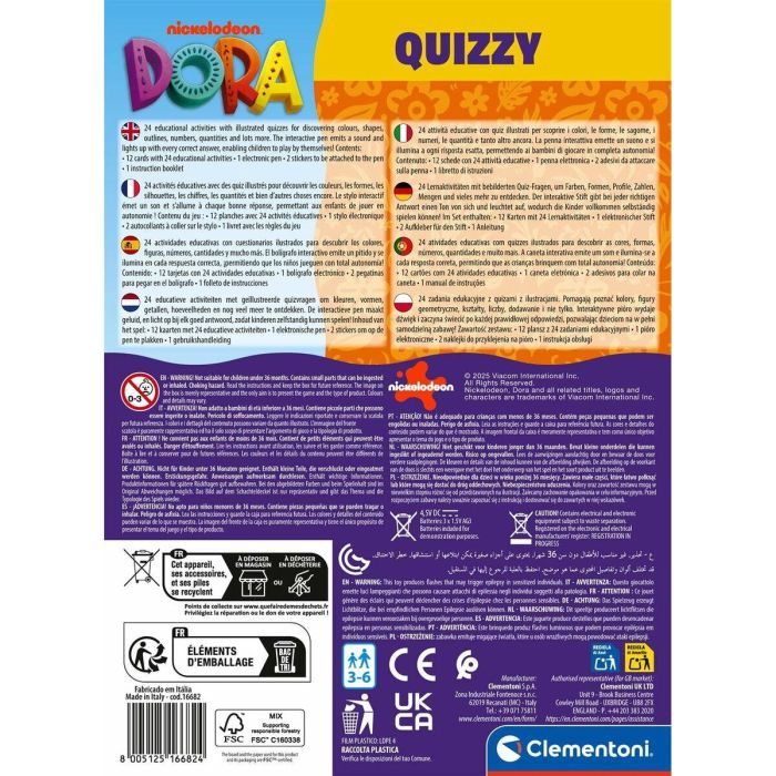 Juego Educativo Clementoni Dora Quizzy 1 Juego Educativo Clementoni Dora Quizzy 1
