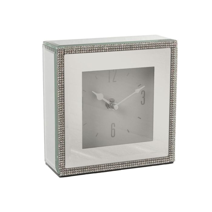 Reloj de Mesa Alexandra House Living Gris Cristal 14 x 14 x 4 cm