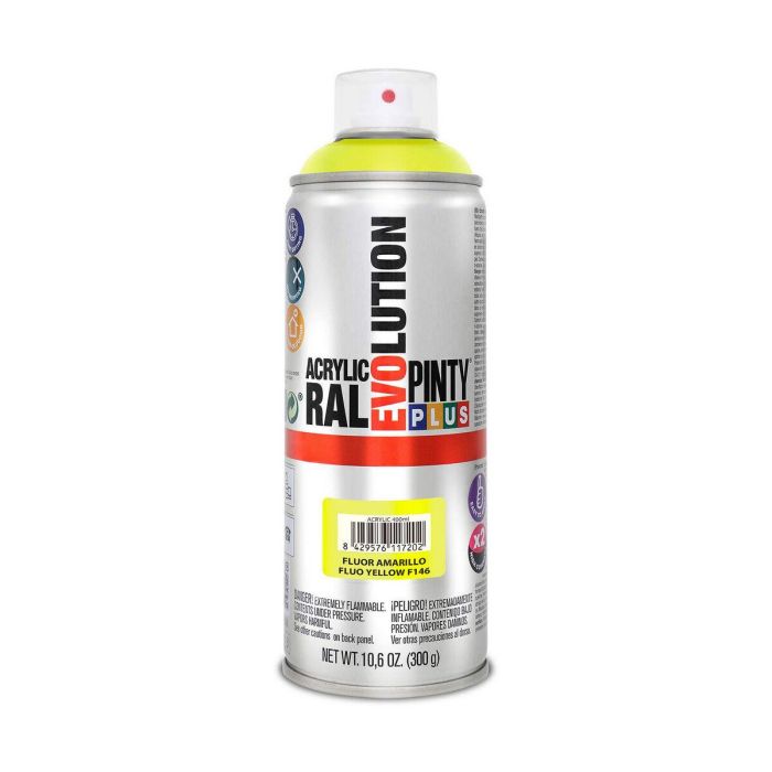 Pintura en spray Pintyplus Evolution F146 400 ml Fluorescente Amarillo 0 Pintura en spray Pintyplus Evolution F146 400 ml Fluorescente Amarillo 0