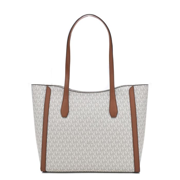 Bolso de Hombro Michael Kors Leida Beige 34 x 29 x 12 cm 2