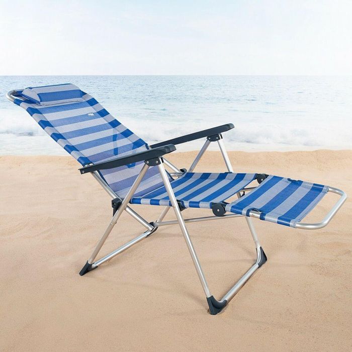 Tumbona reclinable Aktive A rayas Marinero 149 x 78 x 49 cm 4