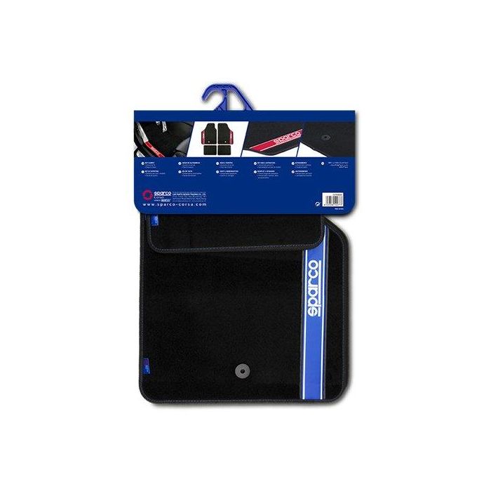 Sparco Alfombra Strada 2012 B Azul Cs 6 03763BBS Moqueta en negro Diseño deportivo Fácil limpieza 3