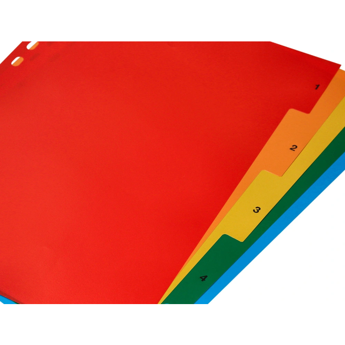 Q-connect Separadores Plástico Juego de 5 Separadores DIN A4 Multitaladro 8