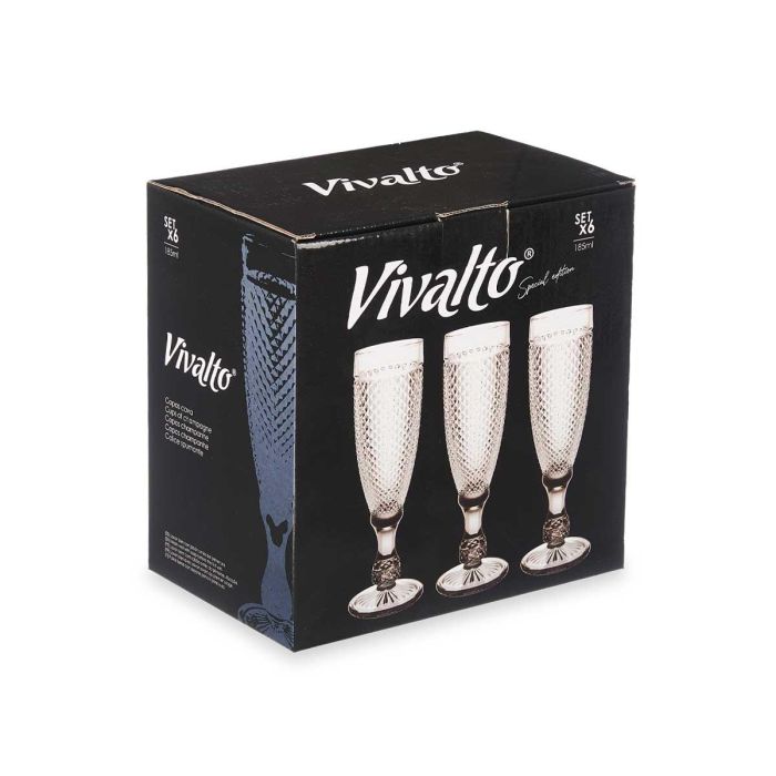 Copa Diamante Cava Transp Pie Antracita 185 Ml Vivalto 5X20CM (36 Unidades) 1 Copa Diamante Cava Transp Pie Antracita 185 Ml Vivalto 5X20CM (36 Unidades) 1