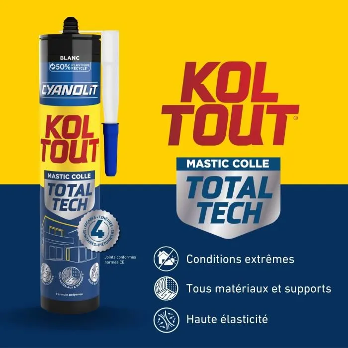 Cyanolit AUC3045203003004 Adhesivo fijador y sellador Total Tech Blanco Cartucho 290 ml Multimaterial Impermeable Flexible 2