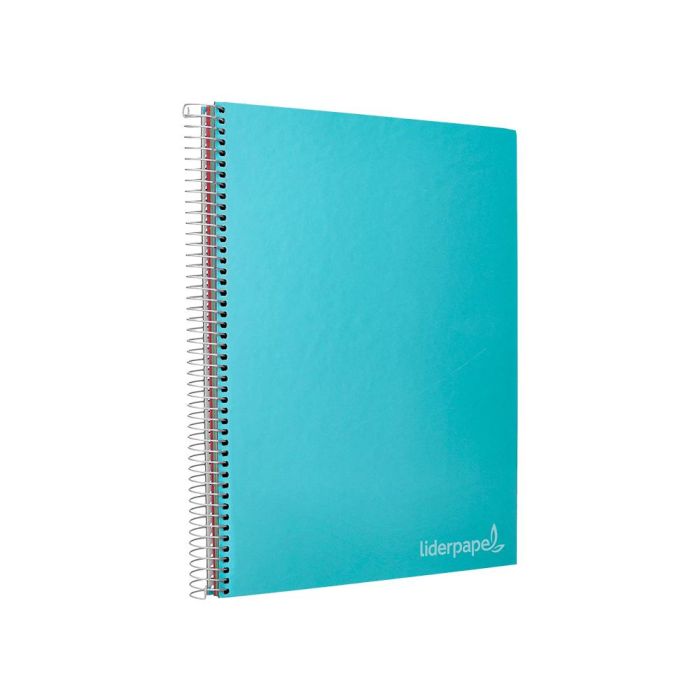 Cuaderno Espiral Liderpapel A4 Micro Jolly Tapa Forrada 140H 75 gr Cuadro 5 mm 5 Bandas4 Taladros Color Celeste 3